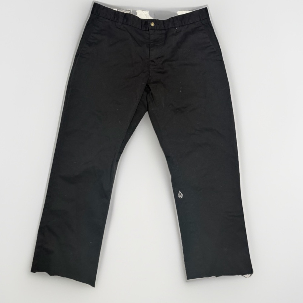 volcom sk8 black chino cut-off pants, zip fly, men's‎ size 30 #1376